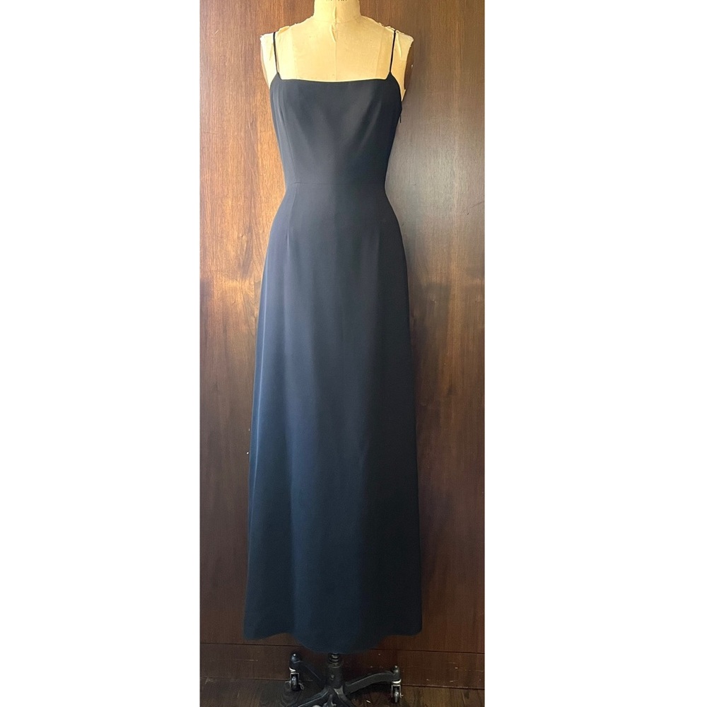 Tahari Elegant Sleek Black Evening Gown